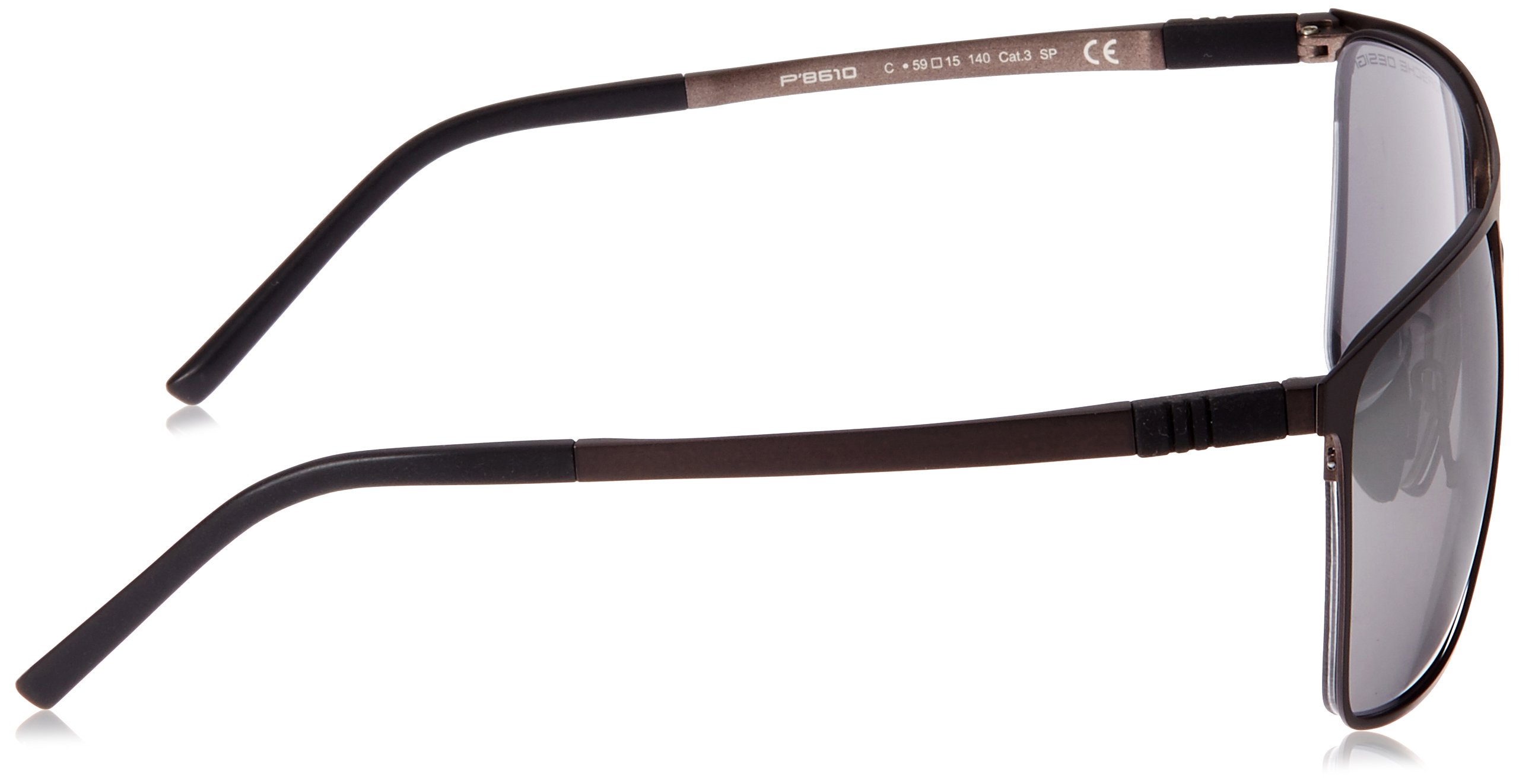 Porsche Design P 8610 Premium Sunglasses - Dark Brown Frame (59-15-140) for Men - UV Protection & Polarized Lenses - Perfect for Driving, Outdoor Sports & Fashion