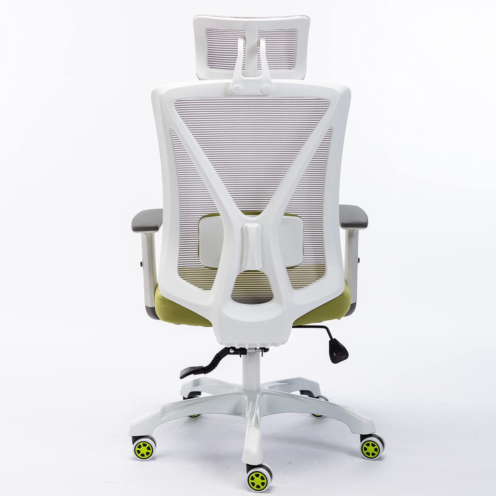 Ergonomic Office Chair with Lumbar & Neck Support - Adjustable Mesh High Back Desk Chair with Padded Seat - Comfortable Computer Task Chair for Women & Adults (Green) - Perfect for Home Office, Gaming & Workspaces