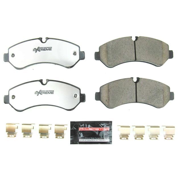 Power Stop Z36-2236 Carbon Fiber Ceramic Brake Pads for Trucks & Towing - Heavy Duty Brake Pads with Hardware Kit - Perfect for Off-Roading, Hauling & Commercial Vehicles