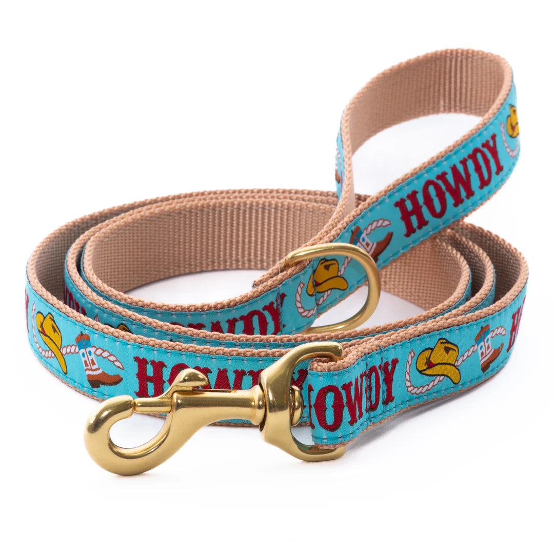 Premium Blue Howdy Dog Leash - Durable Nylon Pet Lead with Comfortable Handle for Walking, Training, and Outdoor Adventures