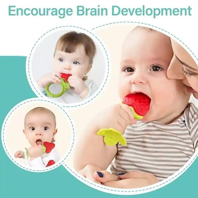Kritiu BPA-Free Silicone Baby Rattle Teether & Teething Toy Set - Safe Soothing Relief for 0-12 Month Old Infants (Pink) - Perfect for Daycare, Travel & Sensory Play Development