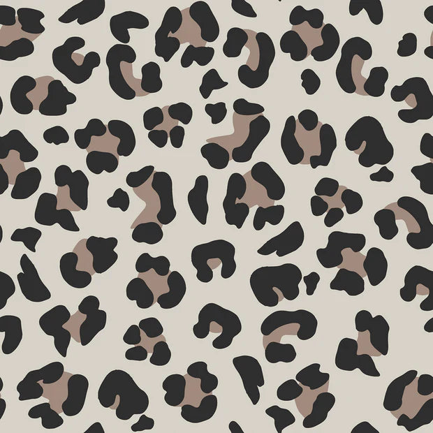 Leopard Print Beige Double Gauze Fabric - Soft & Breathable Material for DIY Clothing, Baby Blankets, and Home Decor Projects