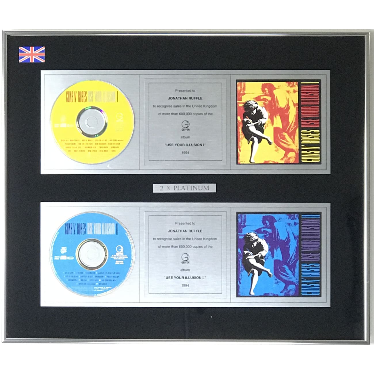 Guns N' Roses Use Your Illusion Album - Geffen UK Label Award Winning Vinyl Record for Rock Music Collectors & Home Decor