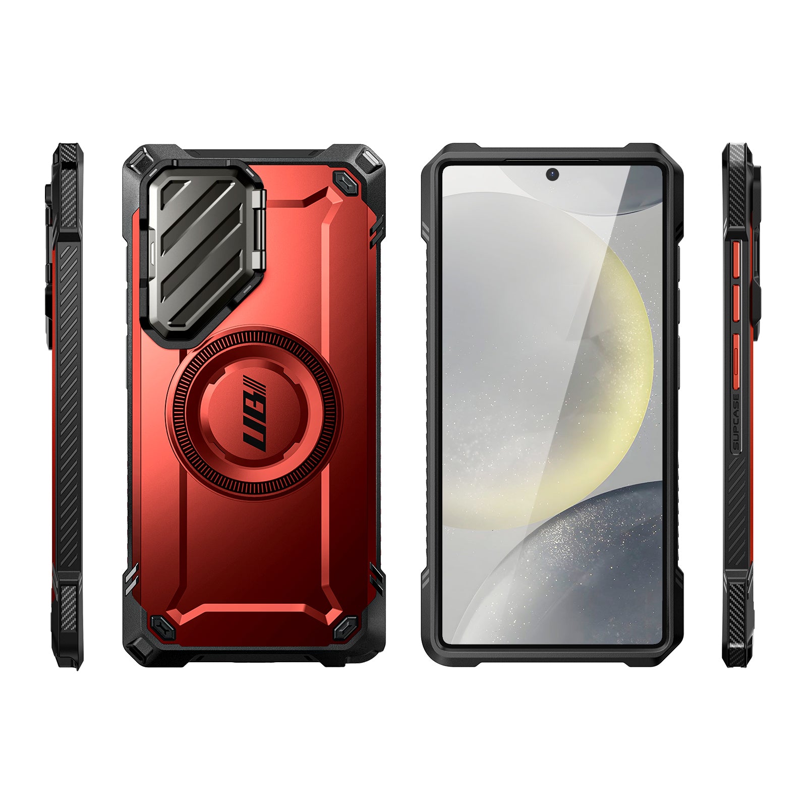 Samsung Galaxy S25 Ultra Unicorn Beetle MAG XT Bumper Case - Shockproof Protective Cover with Magnetic Mount, Metallic Red - Perfect for Outdoor Adventures & Daily Use