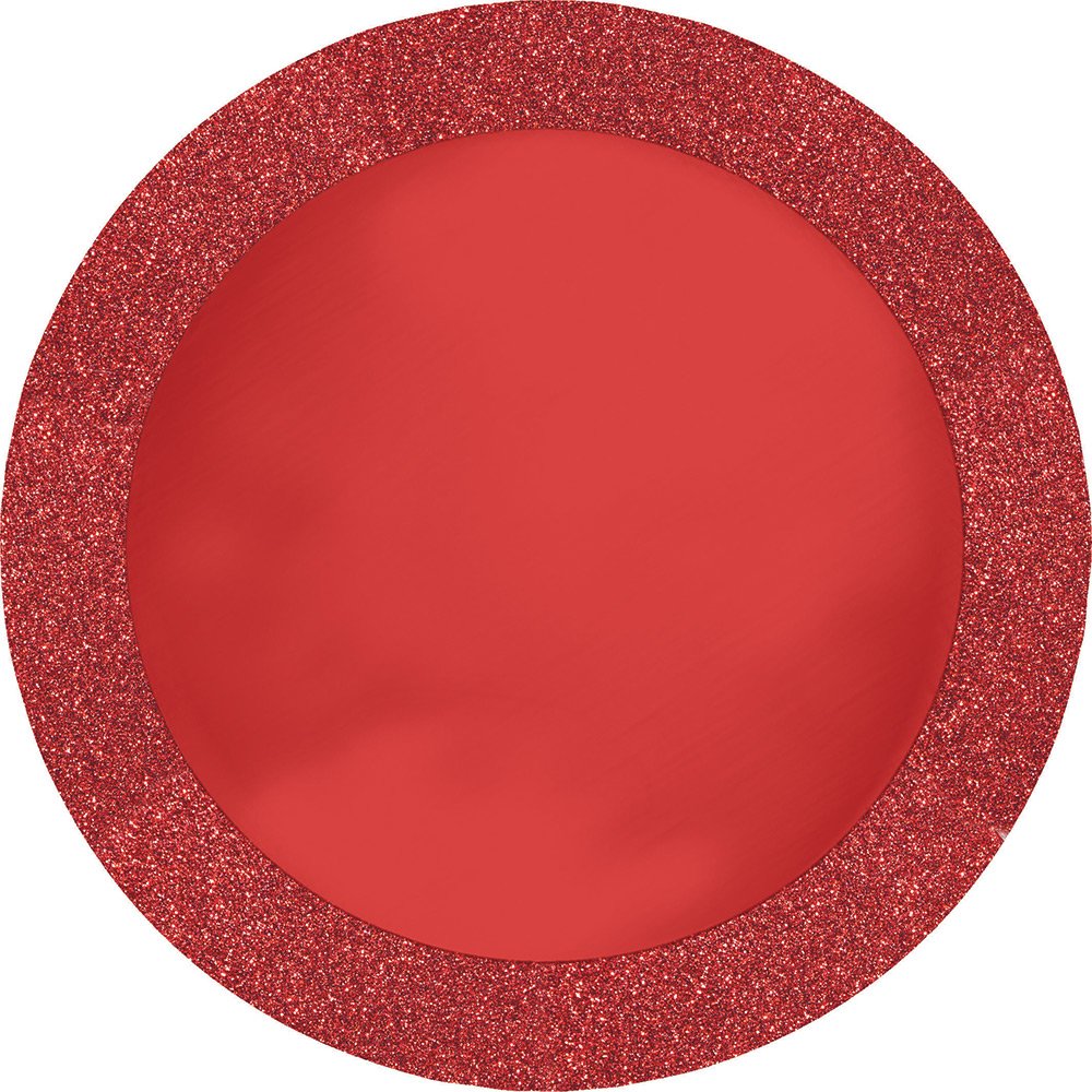 Creative Converting 96 Count Round Paper Placemats, Glitz Red - Elegant Disposable Table Decor for Parties, Weddings & Holiday Dining