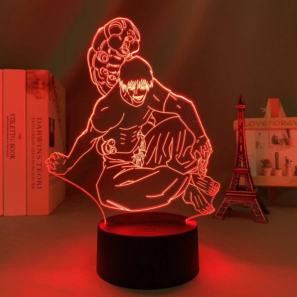 Jujutsu Kaisen Toji Fushiguro 3D LED Manga Table Lamp - 16 Color Changing Anime Night Light for Bedroom Decor, Gift & Gaming Room Setup - Acrylic Art Lamp with Remote Control