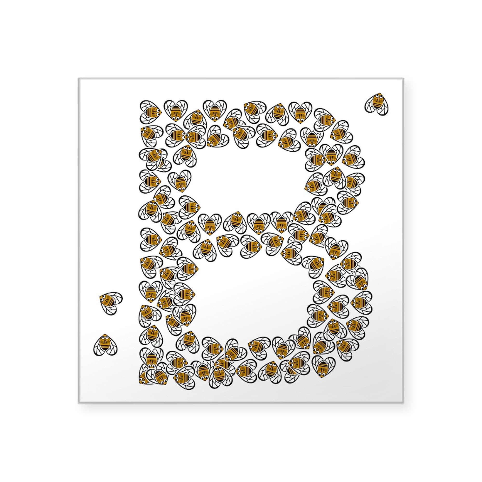 B (Made of Bees) 3x3 Inch Square Sticker - Waterproof Vinyl Bumper Decal for Cars, Laptops, Windows - Fun Car Accessories & Unique Gift Idea