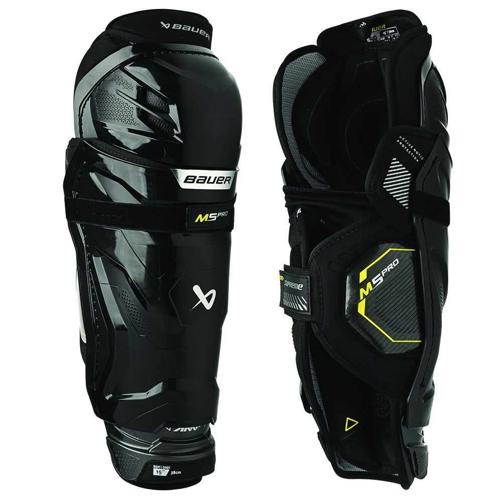 Bauer Supreme M5 Pro Senior Ice Hockey Shin Guards - Protective Gear for Hockey Players - Perfect for Games, Practices & Training