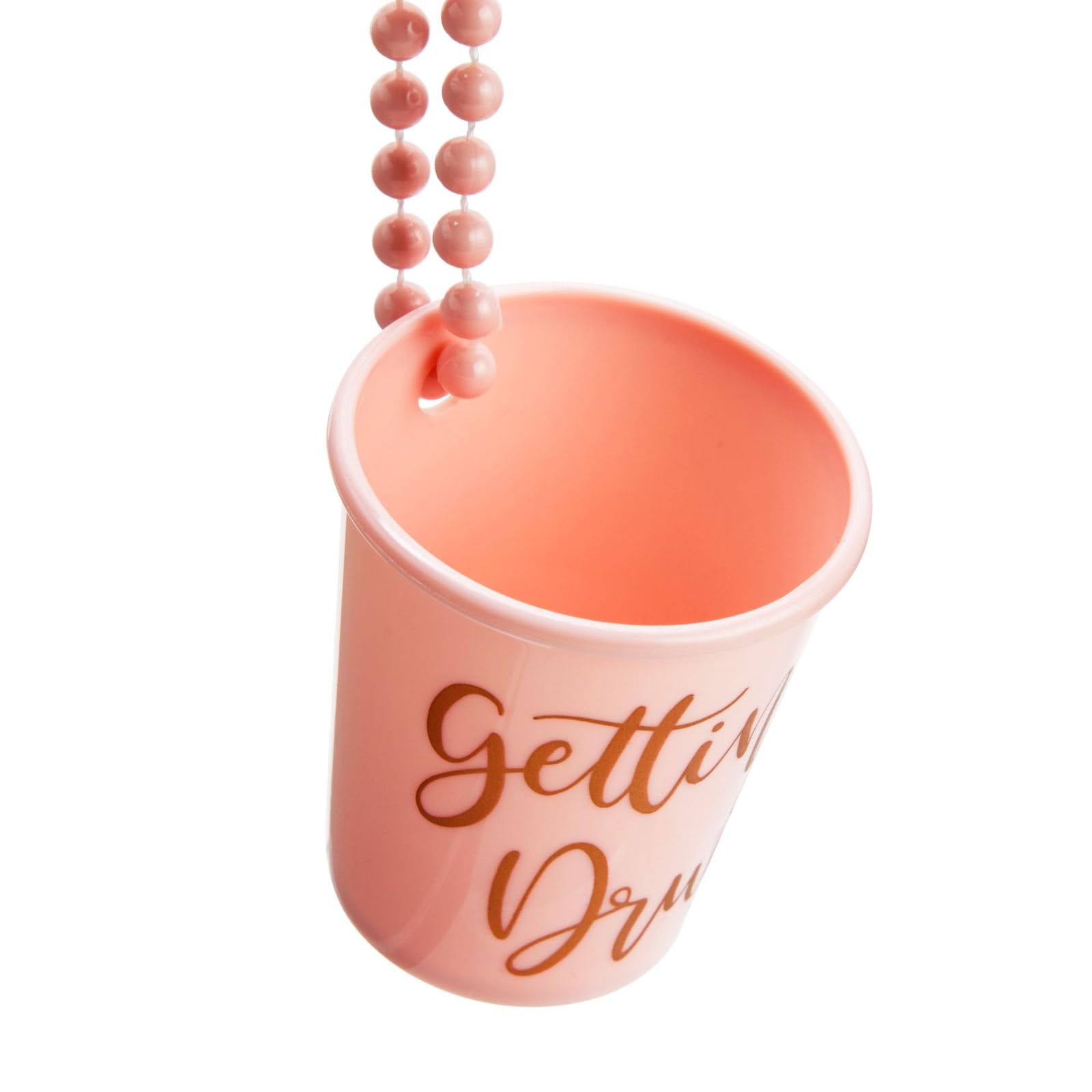 Sparkle and Bash Set of 12 Beaded Bachelorette Shot Glass Necklaces - White Bride & Pink Bridesmaids Cups with Gold Foil Design - Perfect for Bridal Showers, Bachelorette Parties & Wedding Celebrations