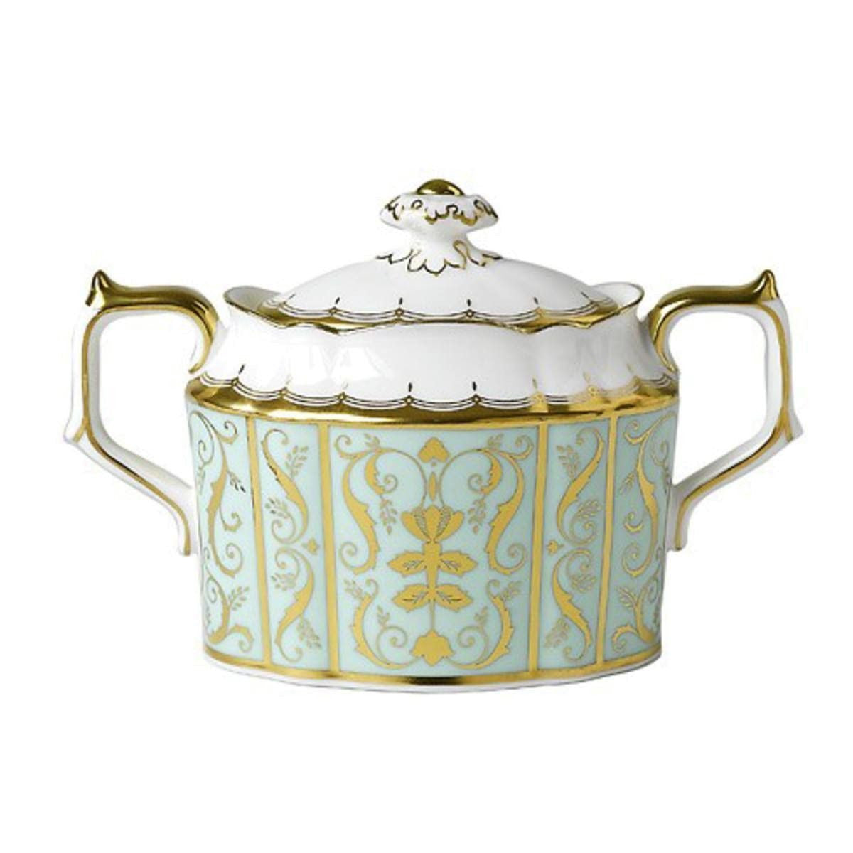 Darley Abbey Covered Sugar Bowl - Elegant Porcelain Sugar Container with Lid for Tea & Coffee - Perfect for Dining Table, Kitchen, and Afternoon Tea Parties