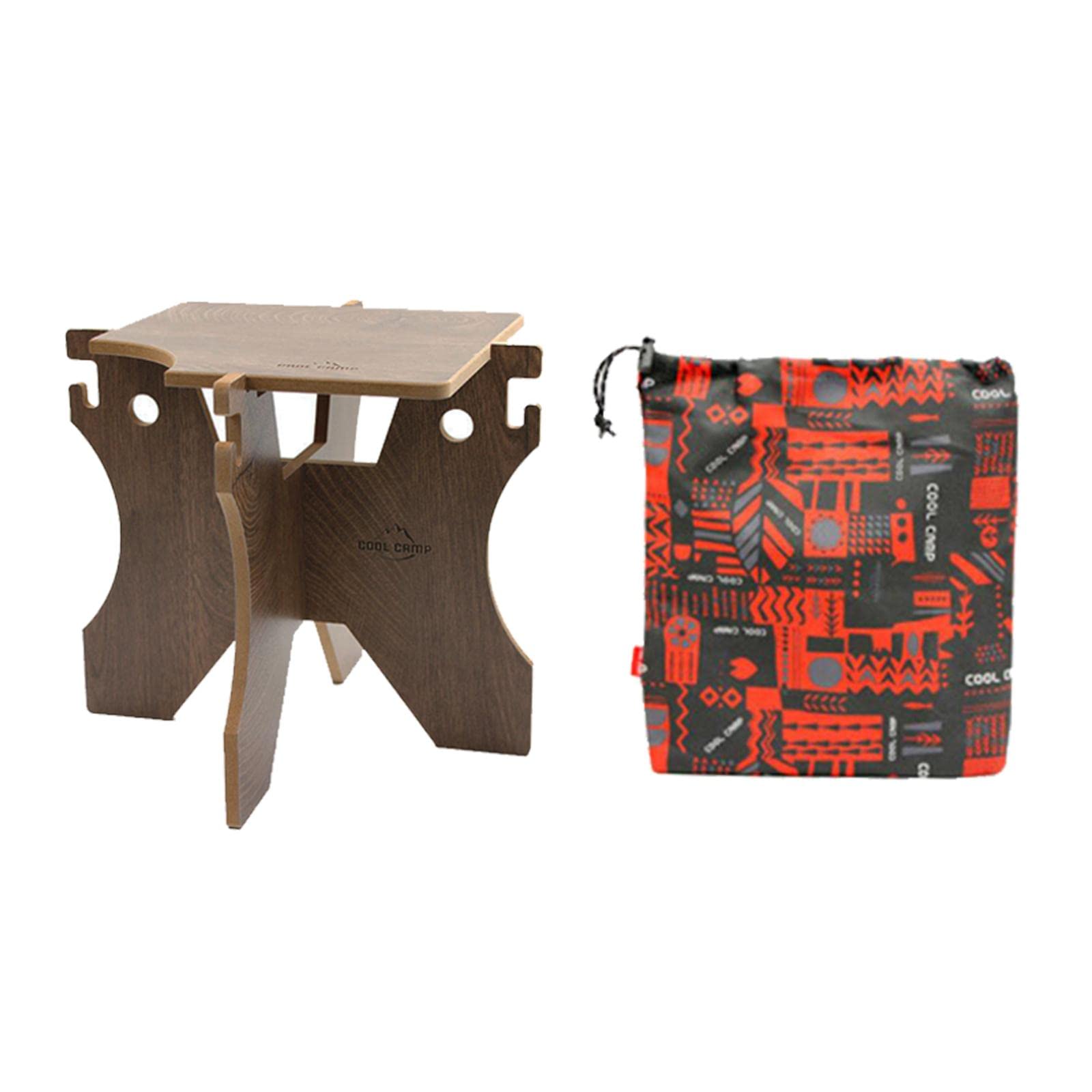 Foldable Camping Water Bucket Stand - Wooden Pail Holder with Hooks for Outdoor BBQ, Picnic & Hiking - Portable Folding Stool & Cup Hanger for Backpacking, Beach & Garden Use