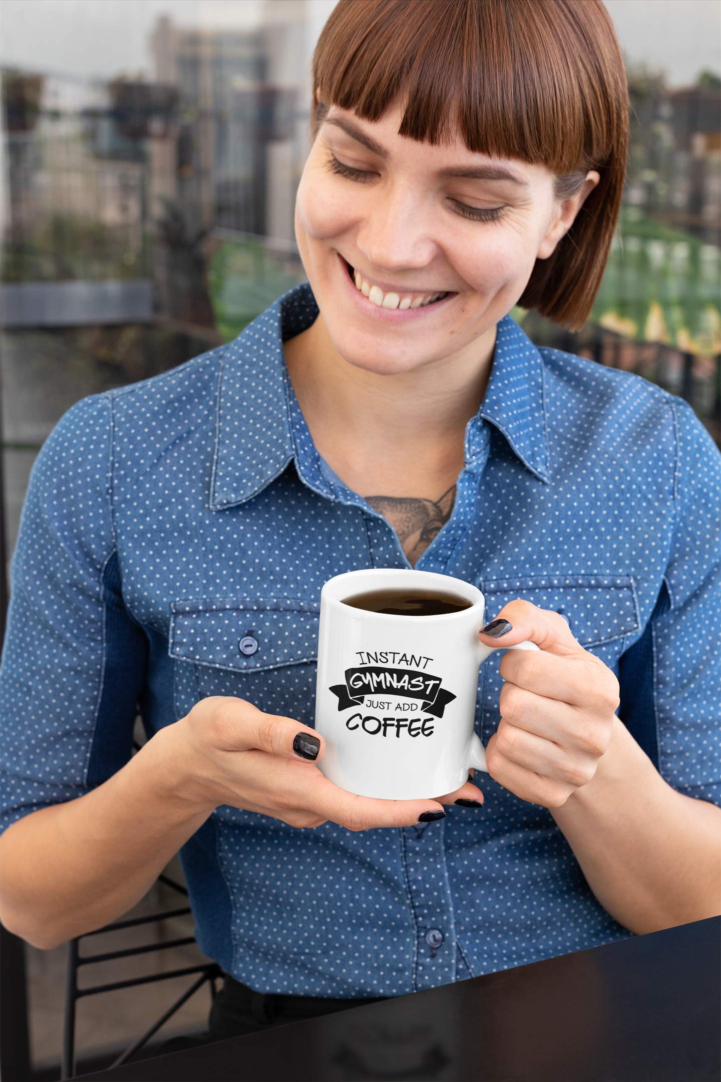 Instant Gymnast Just Add Coffee Mug - 11oz Funny Coffee & Tea Cup for Men & Women - Perfect for Office, Gym & Home Use
