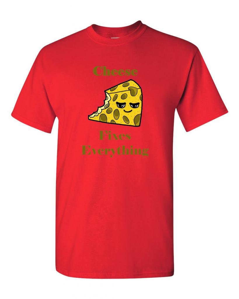 Cheese Fixes Everything Funny Adult T-Shirt - Casual Graphic Tee for Cheese Lovers, Gift Idea for Foodies - Perfect for Parties, Gifts & Everyday Wear