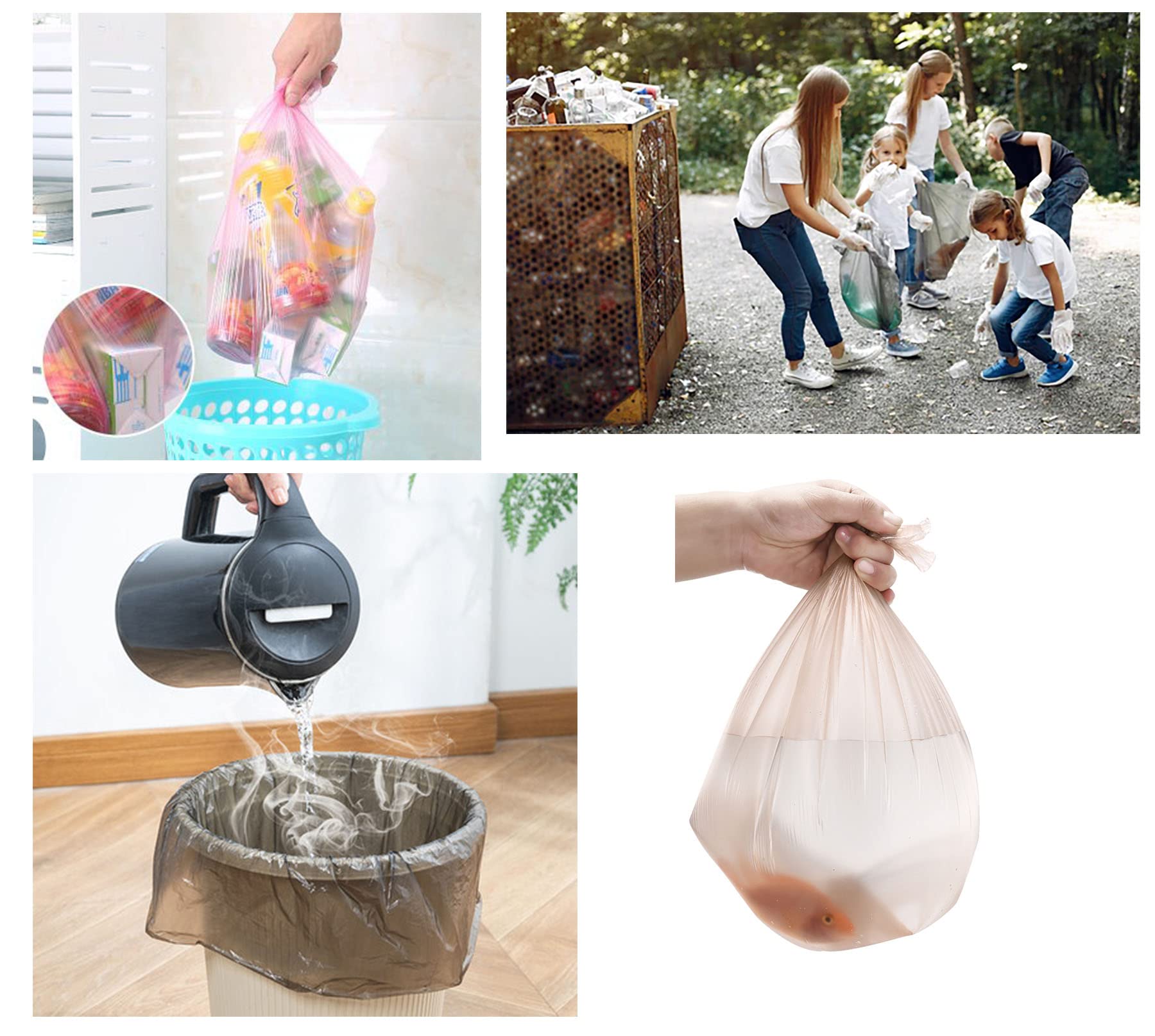 4 Gallon Small Trash Bags (120 Count, 6 Rolls) - Disposable Multicolor Garbage Bags for Bathroom, Office & Wastebasket - Perfect for Home, Kitchen & Commercial Use