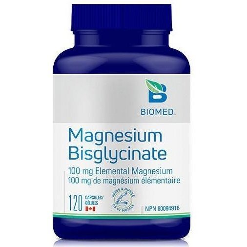 Premium Biomed Magnesium Bisglycinate 120 Capsules - High Absorption Chelated Magnesium Supplement for Stress Relief, Muscle Recovery & Better Sleep - Supports Heart Health & Nervous System Function