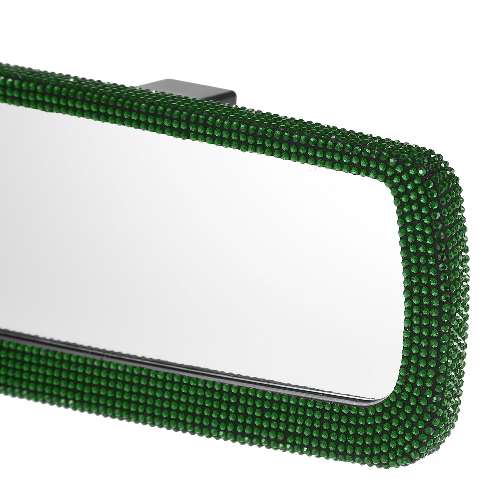 X AUTOHAUX Faux Crystal Rhinestone Rear View Mirror Charm - Elegant Car Interior Accessory for Women (Green) | Perfect for Adding Glam to Your Daily Commute & Road Trips