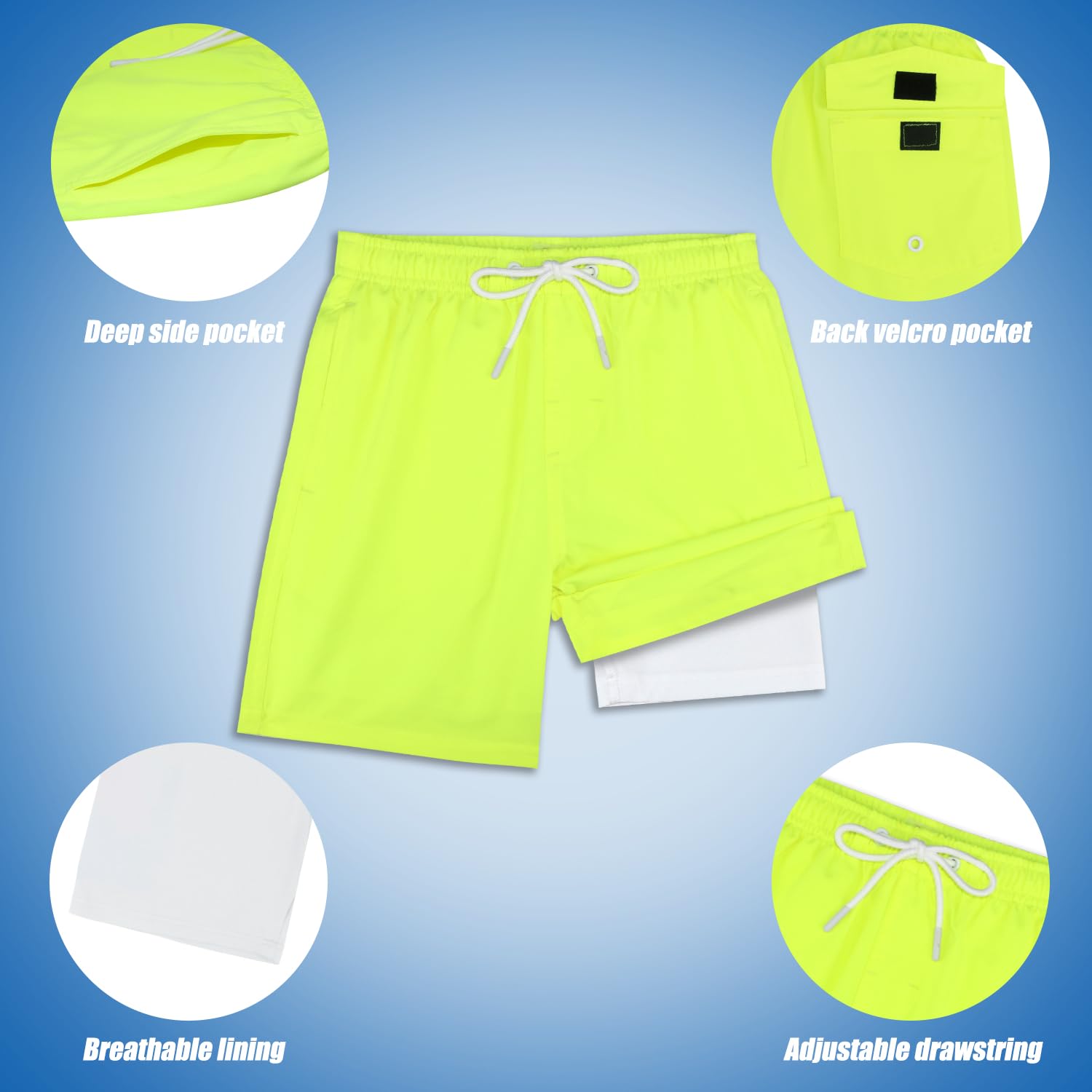 Upgraded Boys Swim Trunks with Compression Liner & Rash Guard Set - UPF 50+ Sun Protection for Toddlers - Perfect for Beach, Pool & Summer Water Activities