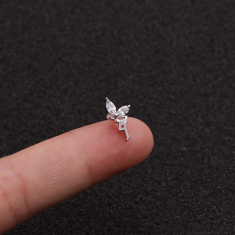 20G Cartilage Tiny Stud Earrings, Half Butterfly Stud Earrings for Women | HSPJ1947 | Perfect for Daily Wear, Parties & Gifts