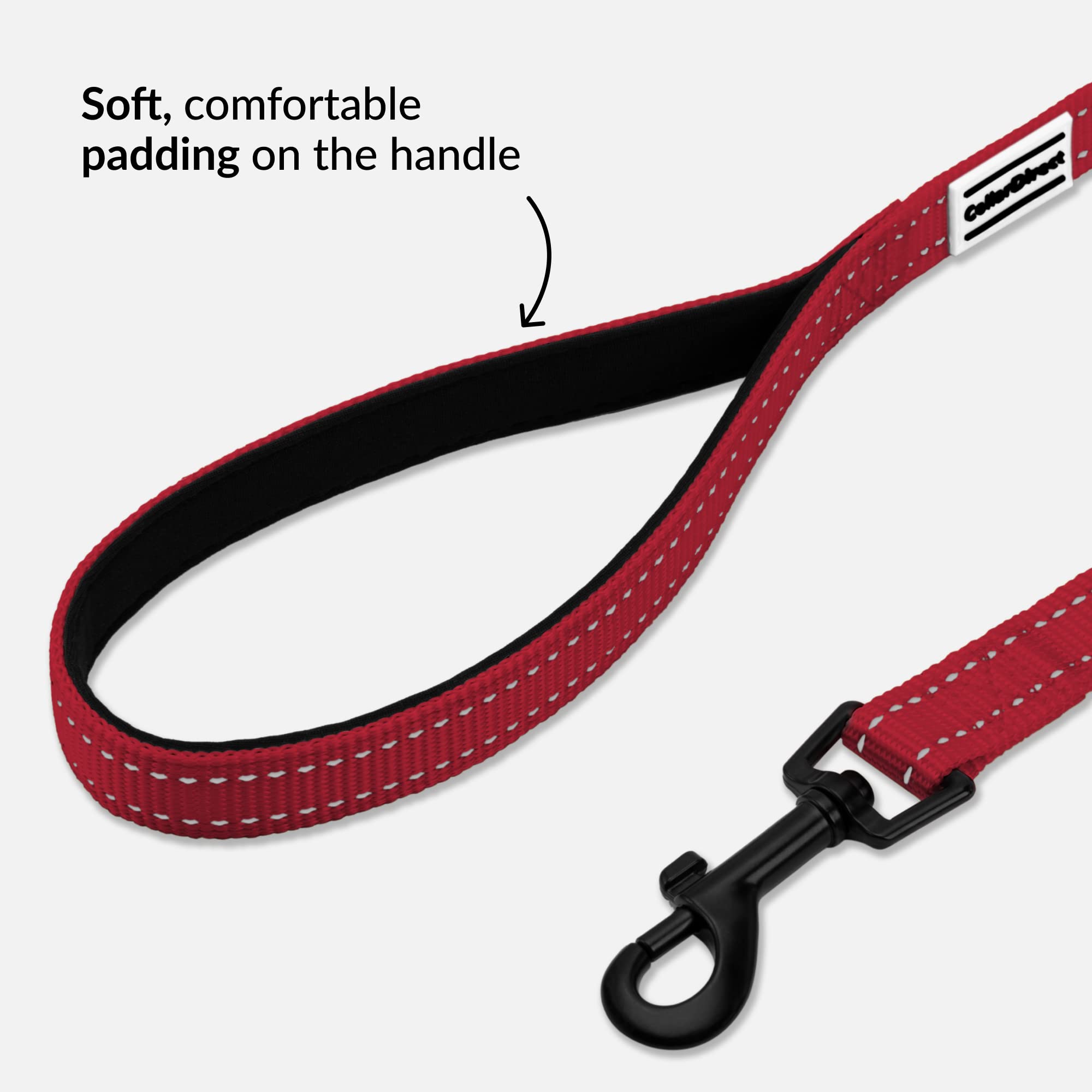 **CollarDirect 5ft Heavy Duty Reflective Nylon Dog Leash - Durable Pet Leash for Small, Medium & Large Dogs - Perfect for Walking, Running & Training (Red, Small) - Ideal for Outdoor Adventures & Nighttime Safety**