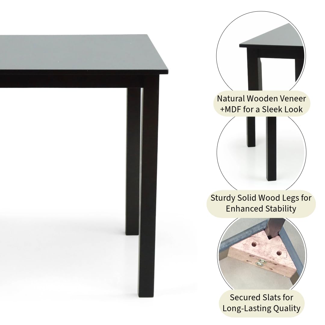 3-Piece Square Dining Table Set with 2 Classic Wood Chairs in Espresso Black - Perfect for Small Kitchens, Breakfast Nooks & Cozy Apartments