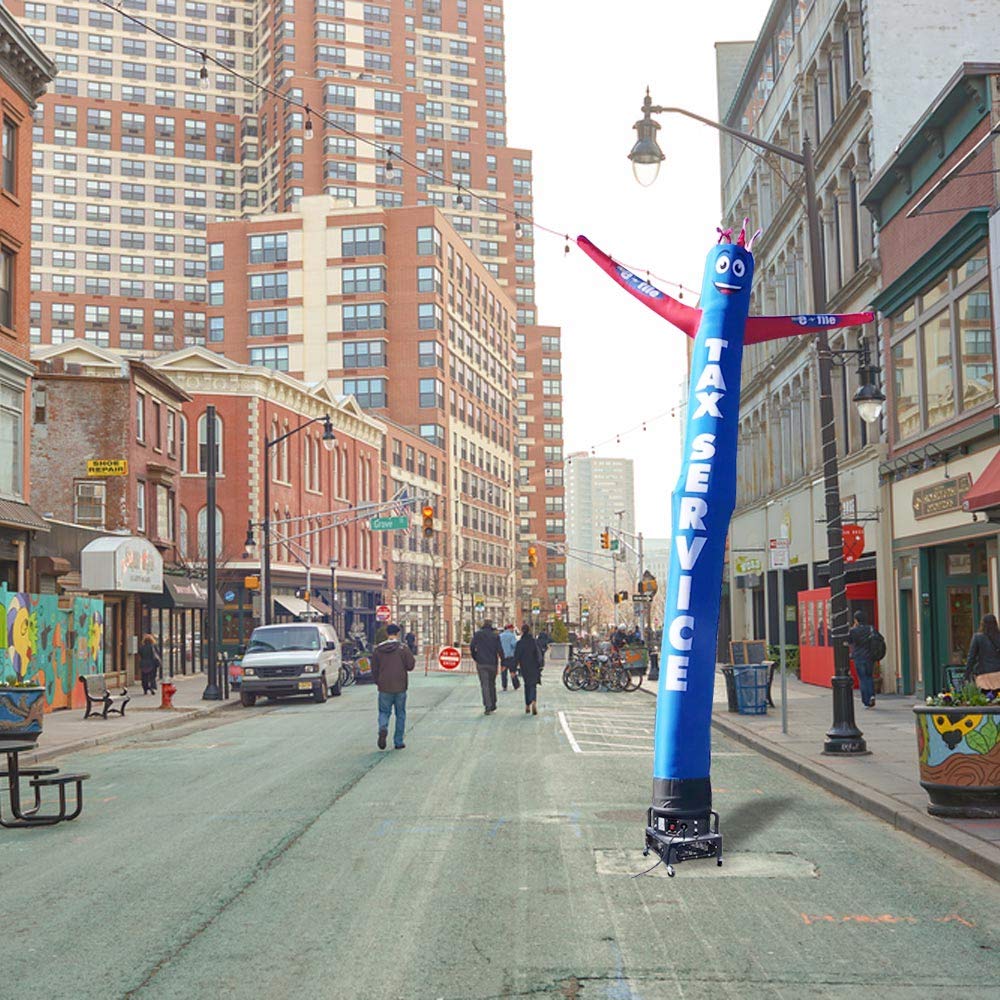 20ft Inflatable Tube Man Air Dancer with 1HP 2-Speed Blower - Blue/Red Waving Puppet for Advertising & Events - Perfect for Car Dealerships, Grand Openings & Tax Season Promotions
