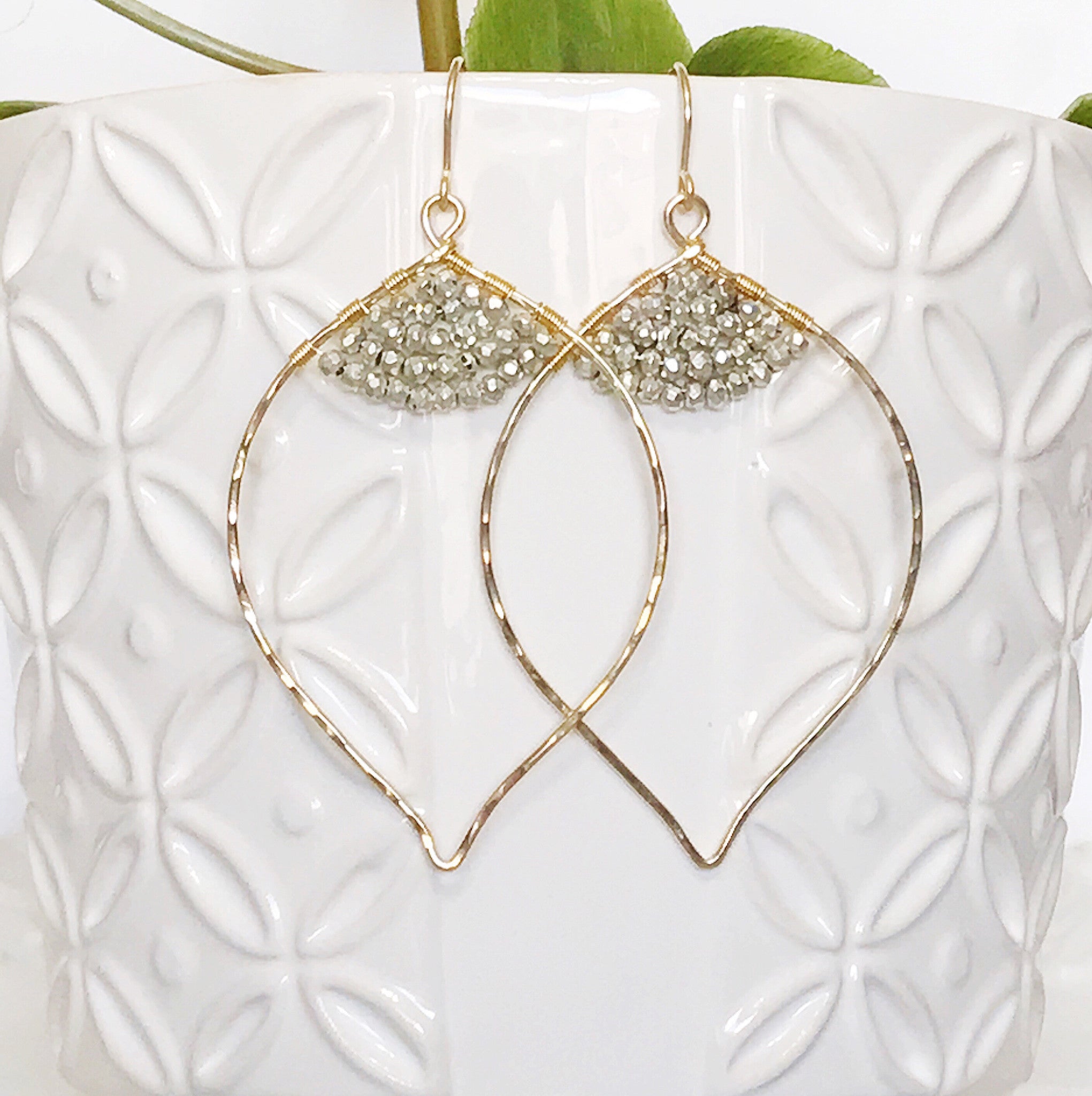 Malie Silver Pyrite Earrings (E322) - Elegant Dangle Earrings for Women, Perfect for Parties, Weddings & Everyday Wear