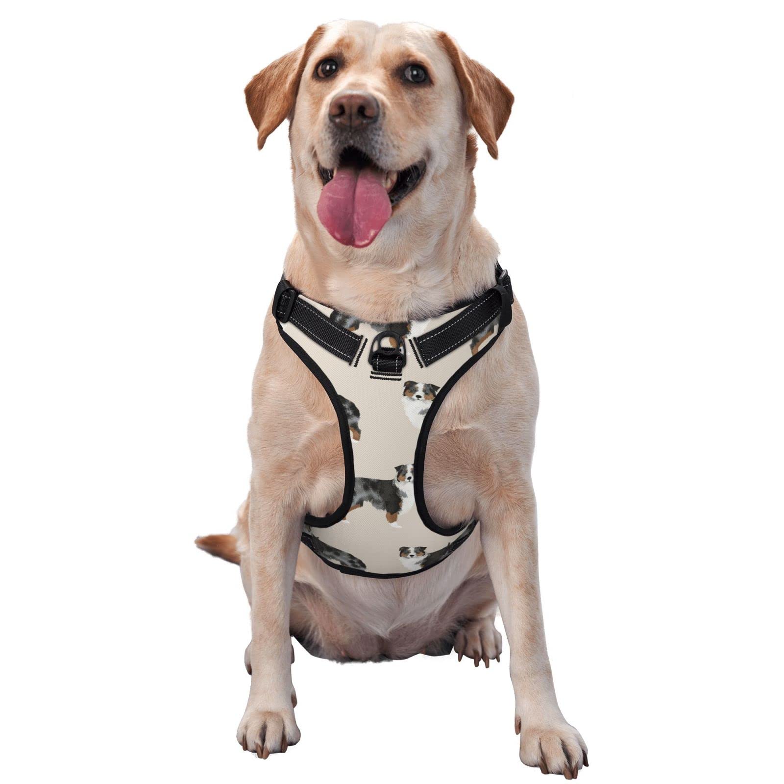 **Escape Proof Soft Adjustable Dog Harness and Leash Set for Small to Medium Dogs - Breathable Reflective Vest for Puppies, Australian Shepherds & More - Perfect for Walking, Training & Outdoor Adventures**