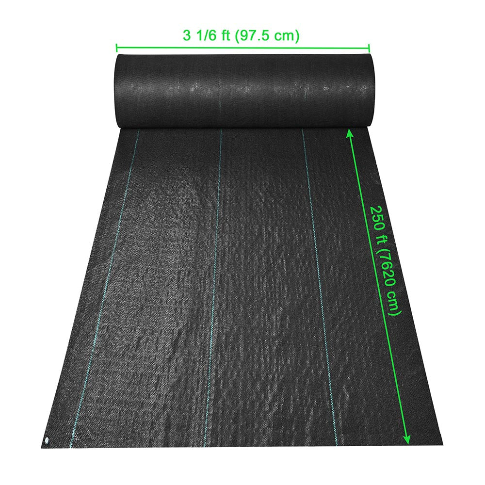 Premium 3ft x 250ft Weed Block Landscape Fabric - Heavy Duty 5.6oz Woven Polypropylene Ground Cover for Gardens, Lawns & Landscaping - Durable Weed Control Barrier for Flower Beds, Vegetable Gardens & Pathways