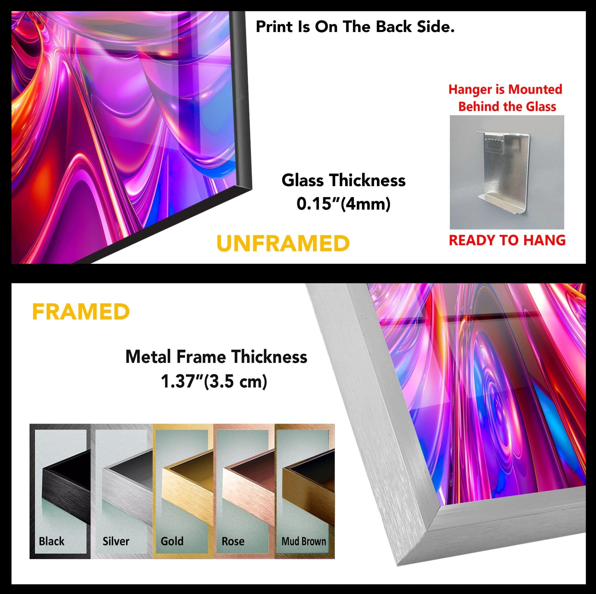 Abstract Modern Wave Liquid Glass Wall Art - Handmade 3D Ocean Wave Decor for Living Room, Bedroom, Office - Unique Home & Wall Decor Gift Idea