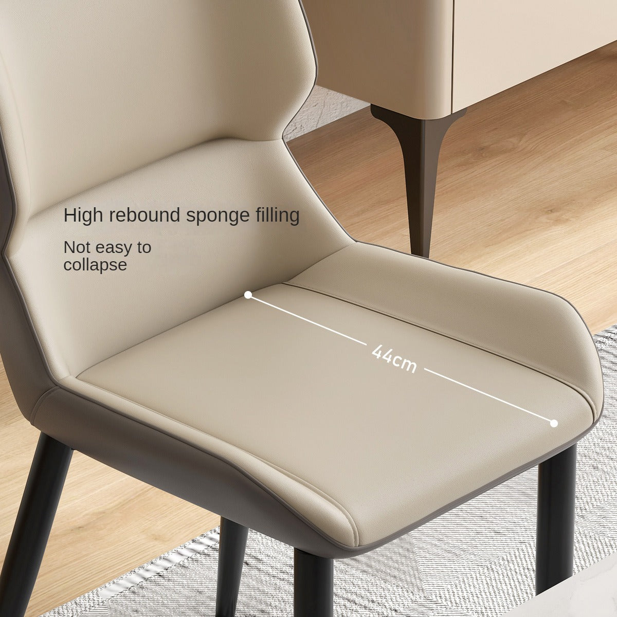 Premium Organic Leather 4-Piece Dining Chair Set - Modern Light Luxury Design for Living Room, Dining Room & Office Decor