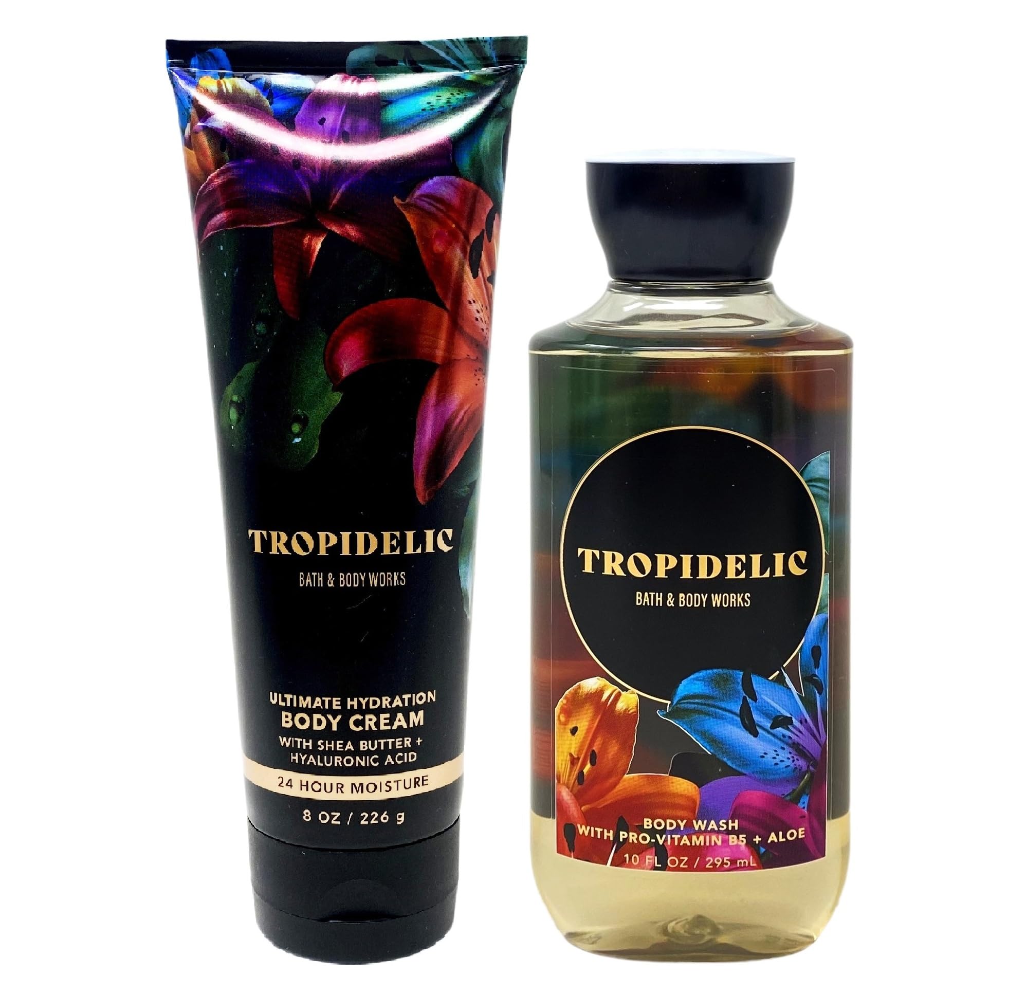 TROPIDELIC Body Cream & Body Wash Gift Set - Full Size Moisturizing & Hydrating Bath & Body Care Duo - Perfect for Spa Day, Self-Care & Gifts