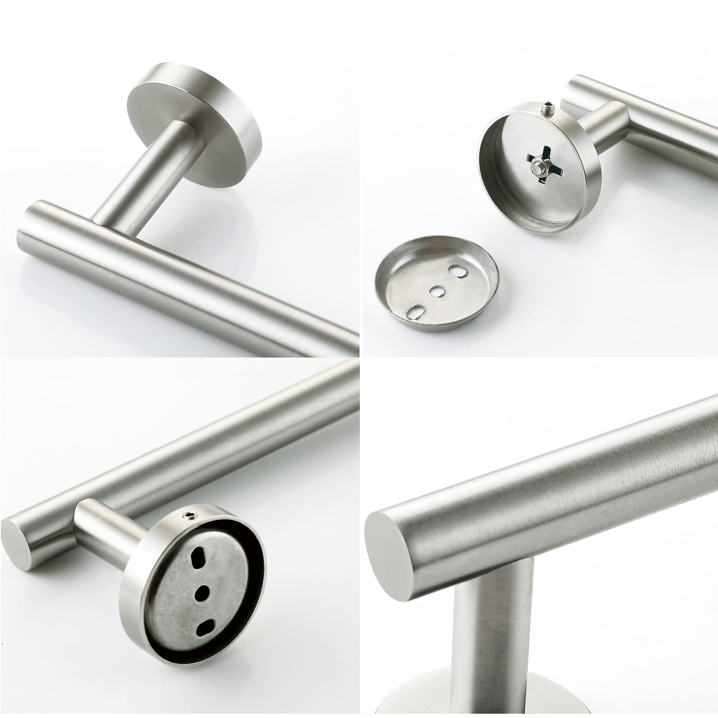 Nolimas 12 Inch Stainless Steel Towel Bar - Brushed Nickel Wall Mounted Towel Rack Holder for Bathroom, Kitchen & Living Room - Rustproof & Durable - Perfect for Hand Towels, Washcloths & Bath Accessories