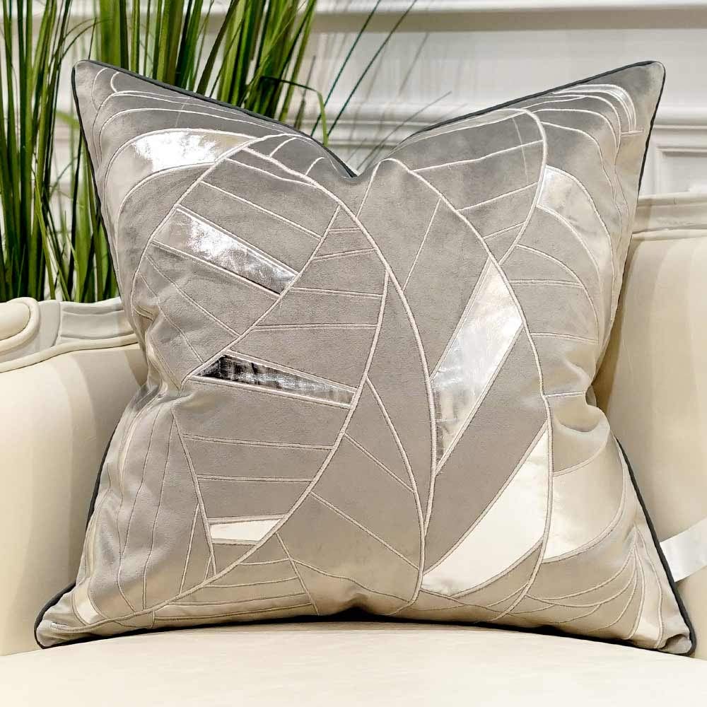 Avigers 20x20 Inch Grey Silver Striped Cushion Cover - Luxury European Style Decorative Throw Pillow Case for Sofa, Living Room, Bedroom & Car - Perfect for Home Decor, Cozy Comfort and Interior Design Accents