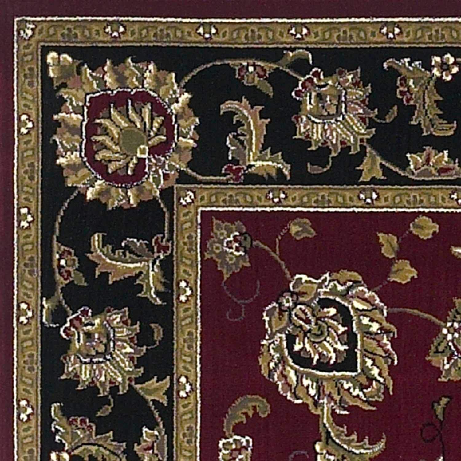 HomeRoots 7' x 10' Polypropylene Area Rug - Red or Black - Soft & Durable - Perfect for Living Room, Bedroom or Office Decor
