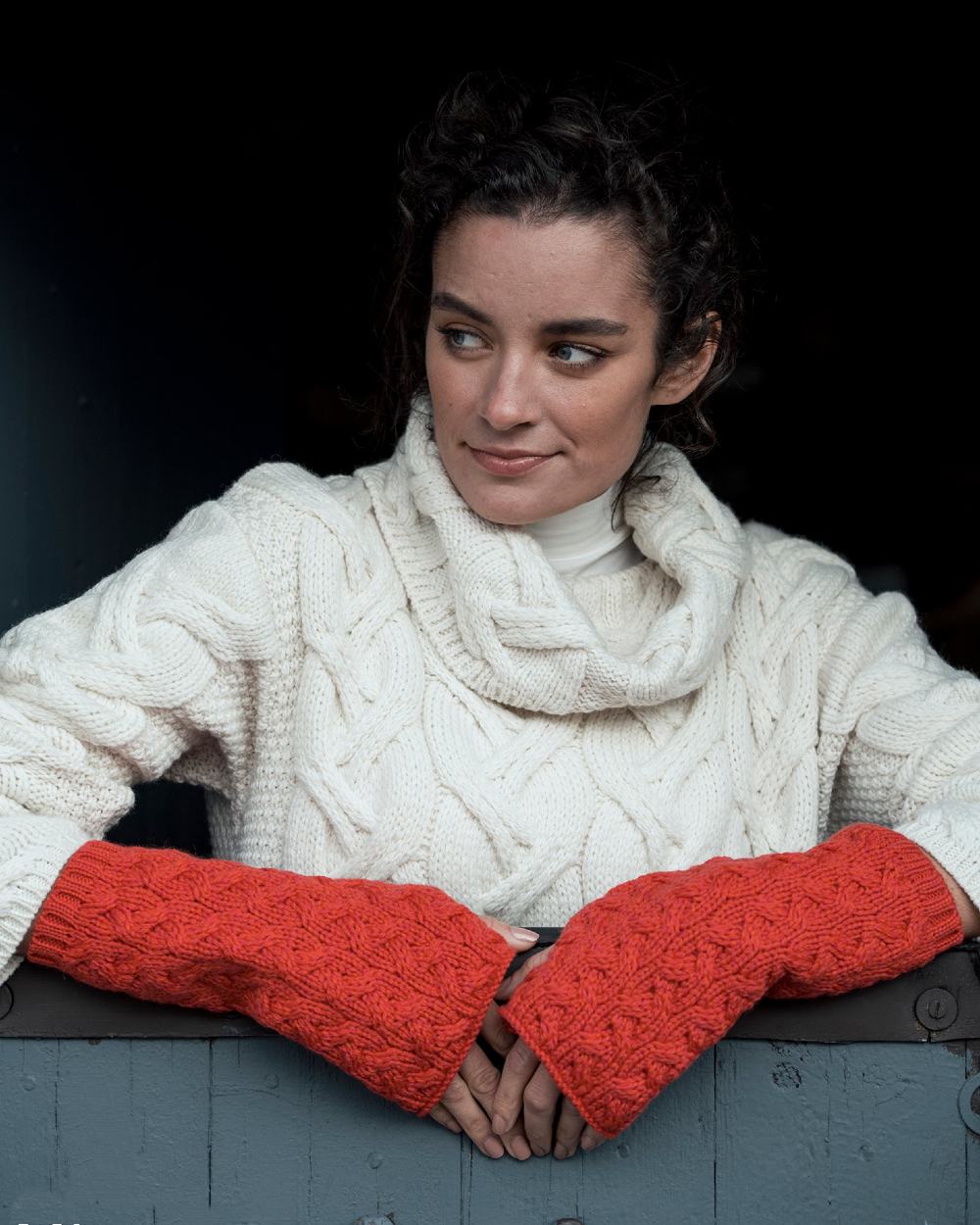 Aran Supersoft Merino Wool Fingerless Gloves for Women & Men - Warm Winter Gloves for Typing, Driving, and Outdoor Activities