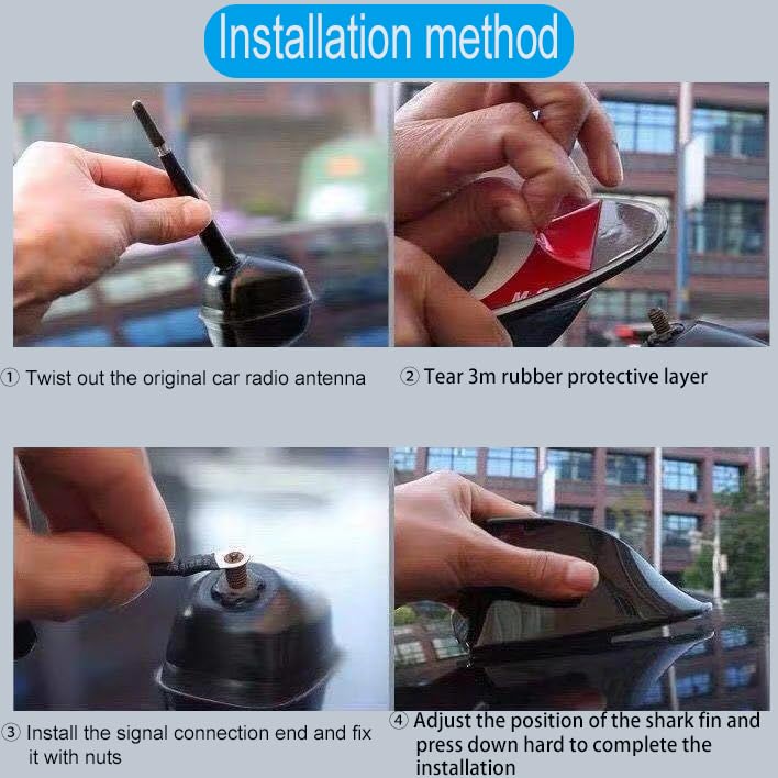 Universal Black Car Shark Fin Antenna - Enhanced AM/FM Radio Signal Roof Aerial Cover for Car, SUV, Truck - Perfect for Outdoor Adventures and City Driving
