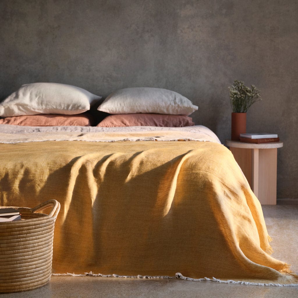 Premium Arya Linen Bed Blanket - Soft & Breathable All-Season Throw - Perfect for Bedroom, Sofa, and Outdoor Picnics