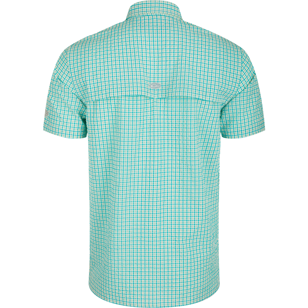 Classic Seersucker Short Sleeve Checkered Shirt for Men - Breathable Summer Casual Wear for Outdoor Activities & Beach Vacations
