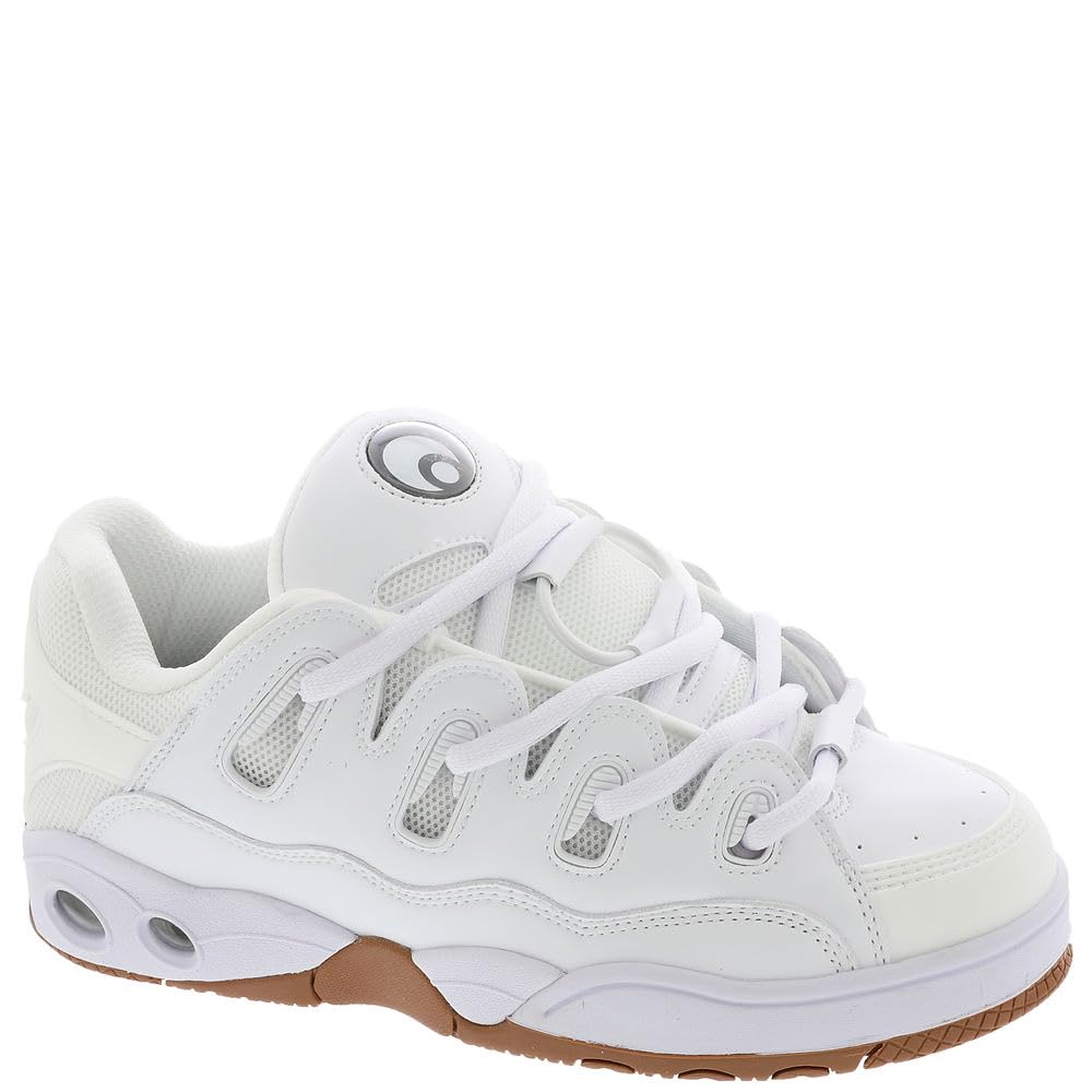 Osiris D3 OG Sneakers - White/White/Gum - Men's Size 11.5 (Medium Width) - Retro Skate Shoes for Streetwear & Casual Wear