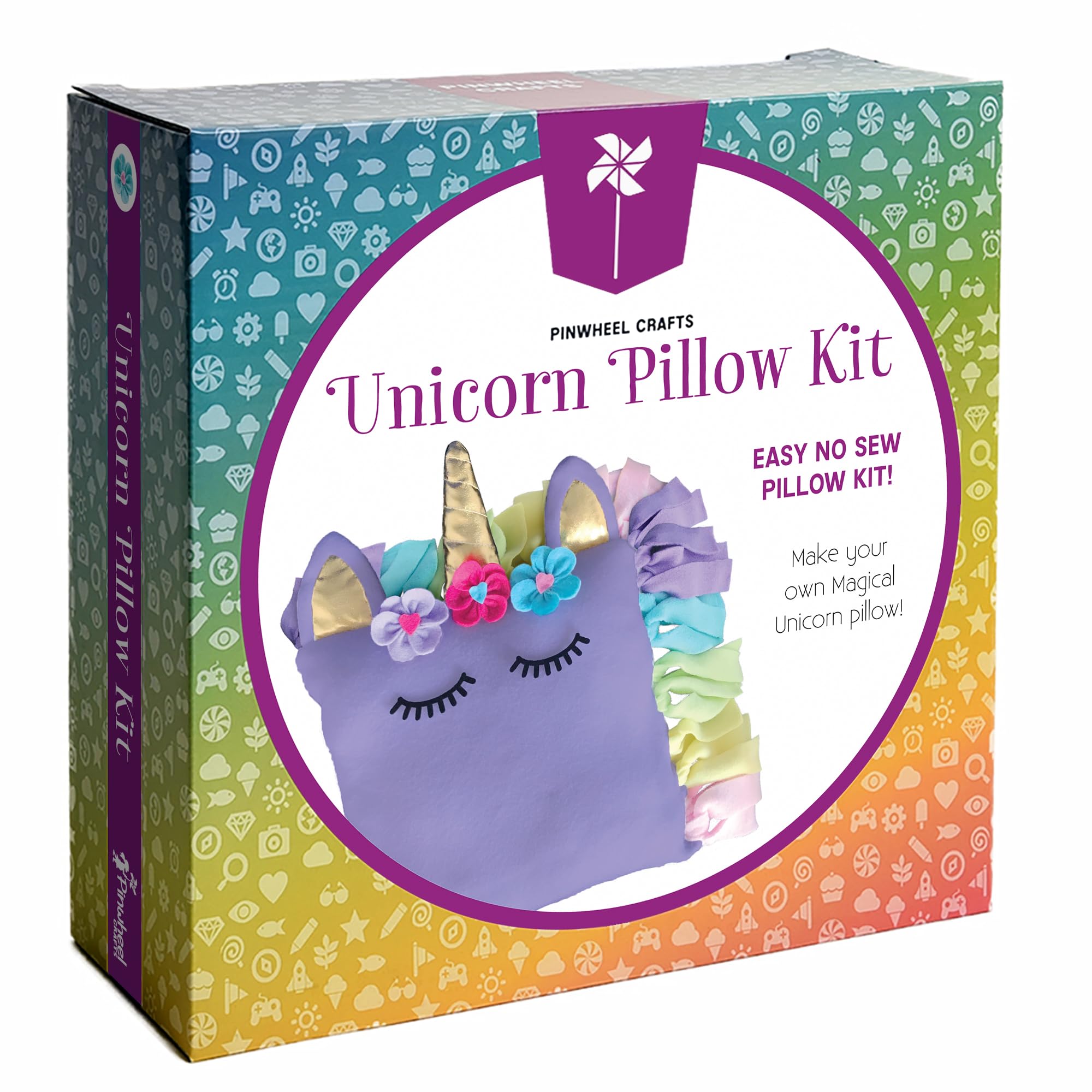 **Soft Plush Unicorn Pillow Kit for Kids - DIY Pillow Making Craft Set - Purple Bedroom Decor for Girls & Boys - Perfect for Sleepovers, Gifts & Home Decor**