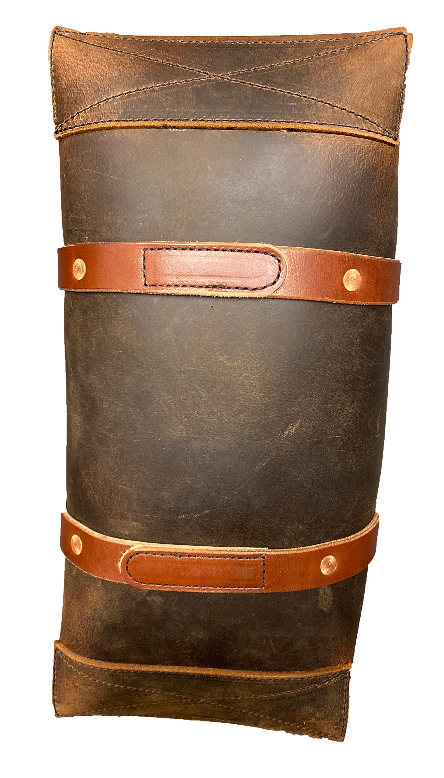 **Premium Buffalo Leather Tool Bag - Heavy Duty Woodman's Pal Tote for Hand Tools, Gardening & Outdoor Gear | Durable Leather Organizer (Crazy Horse Black) | Perfect for Craftsmen, Gardeners & Outdoor Enthusiasts**