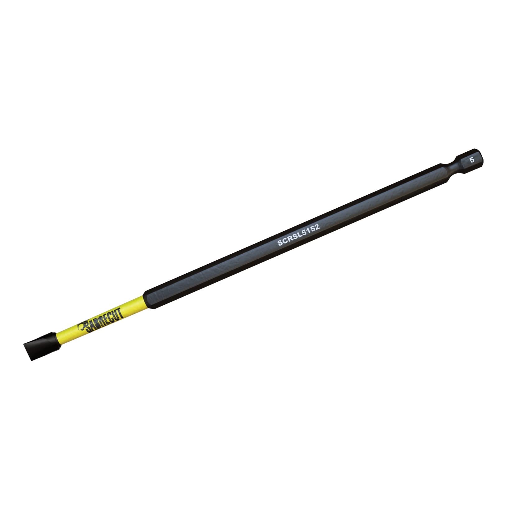 5-Piece SabreCut SCRSL5152_5 152mm SL5 Magnetic Impact Slotted Screwdriver Bit Set - Heavy Duty Single-Ended Tips Compatible with Dewalt, Milwaukee, Bosch, Makita & More - Perfect for Construction, DIY Projects & Professional Tool Kits