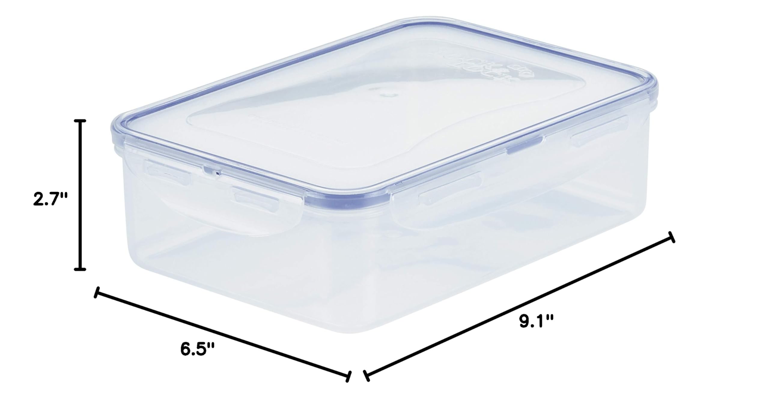 LOCK & LOCK Airtight Food Storage Containers with Lids - 54oz BPA-Free Plastic Kitchen Organizers for Meal Prep, Leftovers & Pantry Organization (Set of 4, Clear) - Perfect for Home, Office & Dorm Use