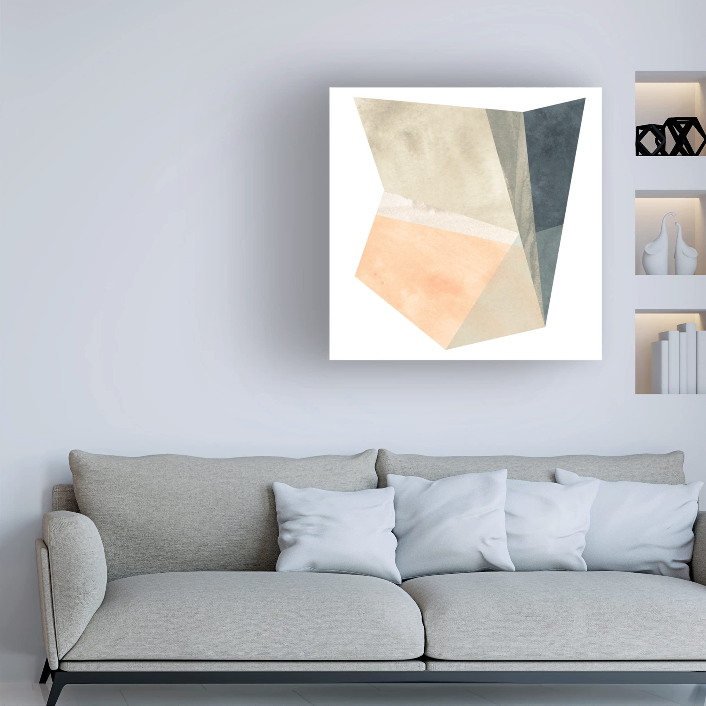 Trademark Fine Art 'Marble Origami IV' Abstract Canvas Wall Art by June Erica Vess - Modern Home Decor for Living Room, Bedroom & Office
