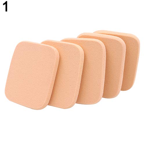 Brussels08 5-Piece Soft Cosmetic Powder Puff & Makeup Sponge Set - Foundation Blender, Blush Applicator, Square Beauty Sponge for Flawless Makeup Application | Perfect for Daily Makeup, Contouring & Professional Use