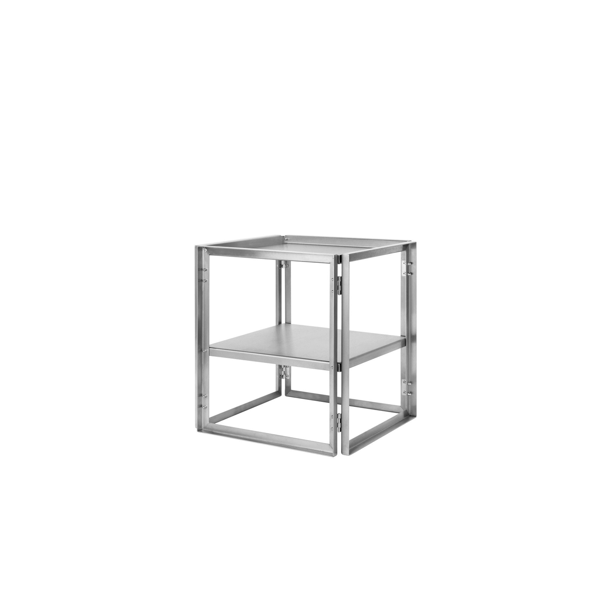 Foldable Side Table by KRISTINA DAM STUDIO - Stainless Steel Modern End Table for Living Room, Bedroom & Outdoor Use