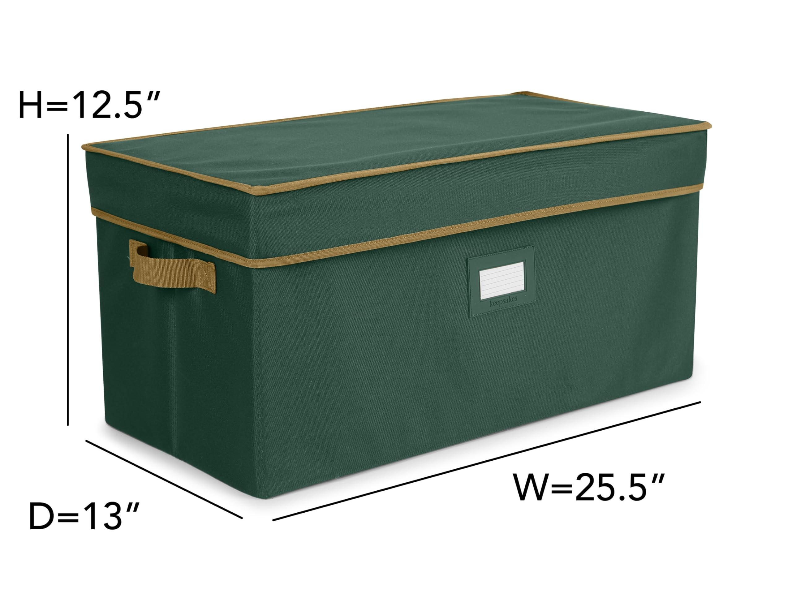 Covermates Keepsakes Adjustable Ornament Storage Box with Carrying Handles & Padded Protection - Holiday Decoration Organizer for Christmas Tree Ornaments, Home Storage Solution (Green)