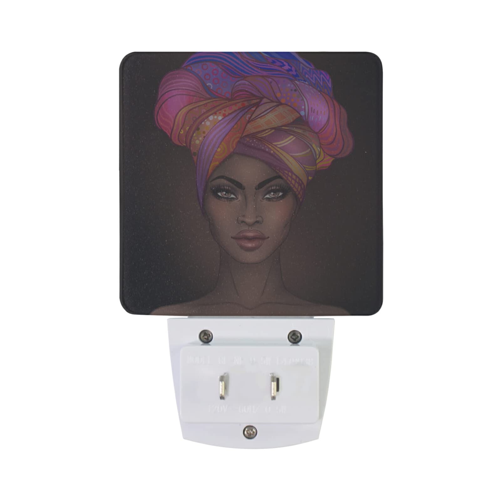 OREZI 2 Pack African Girl LED Night Light - Auto Dusk to Dawn Sensor, Plug-in Nightlights for Bedroom, Bathroom, Kitchen, Hallway & Stairs - Perfect for Kids Rooms, Nursery & Safe Nighttime Navigation