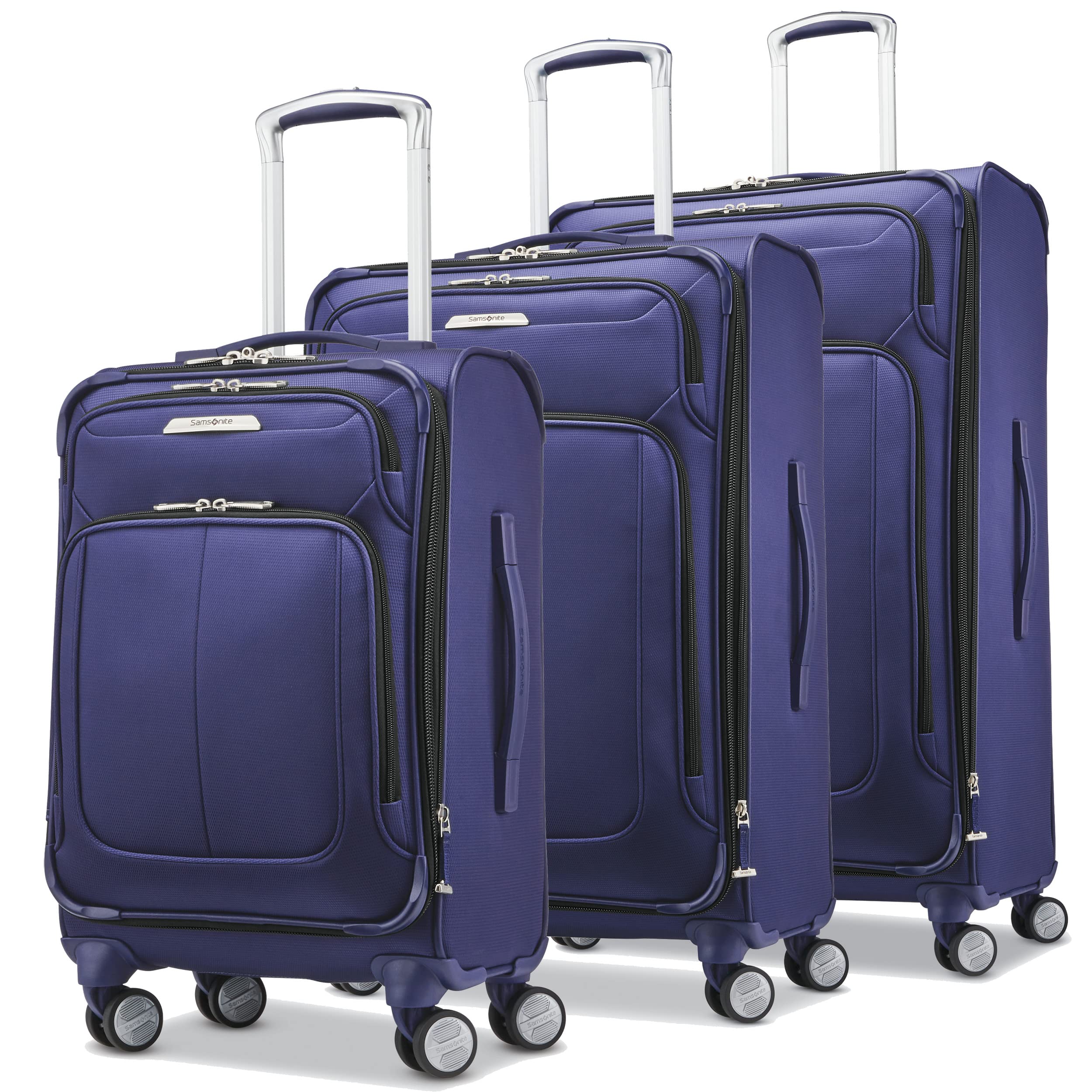 Samsonite Solyte DLX Softside Expandable Luggage Set with 360° Spinner Wheels, 3-Piece (20/25/29 Inch) - Lightweight Durable Suitcase for Travel, Iris Blue | Perfect for Business Trips, Vacations & Family Getaways