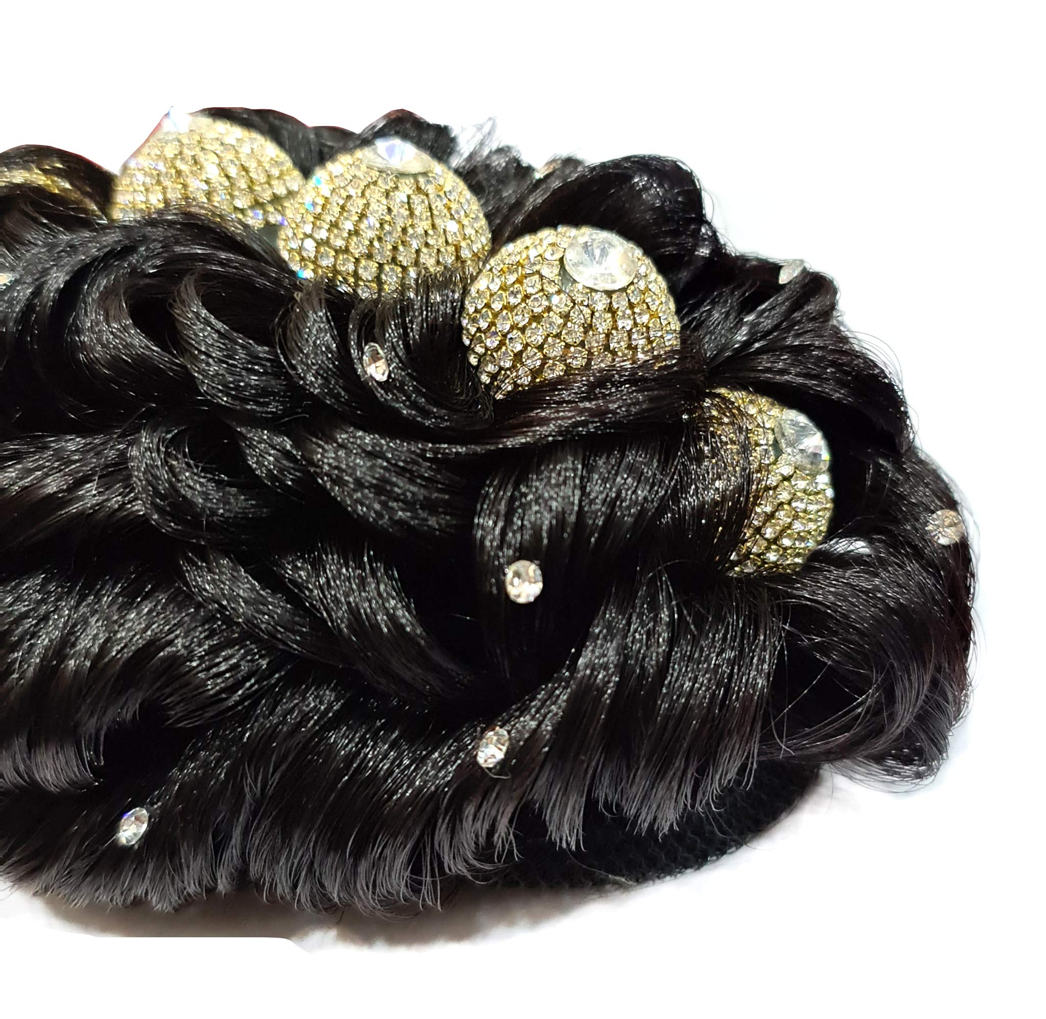 Perzit Wedding Hair Bun Flowers - Elegant Black Hair Accessories for Women (1 Piece) | Perfect for Bridal, Prom, and Formal Events
